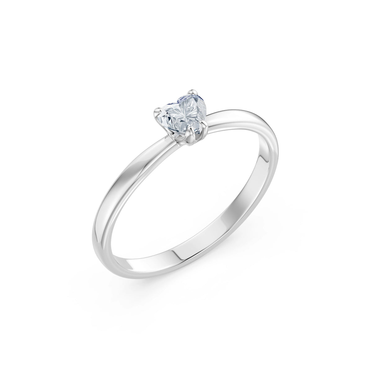 Inel de Logodnă Solitaire din Aur, Diamant Inimă 0,30 CT