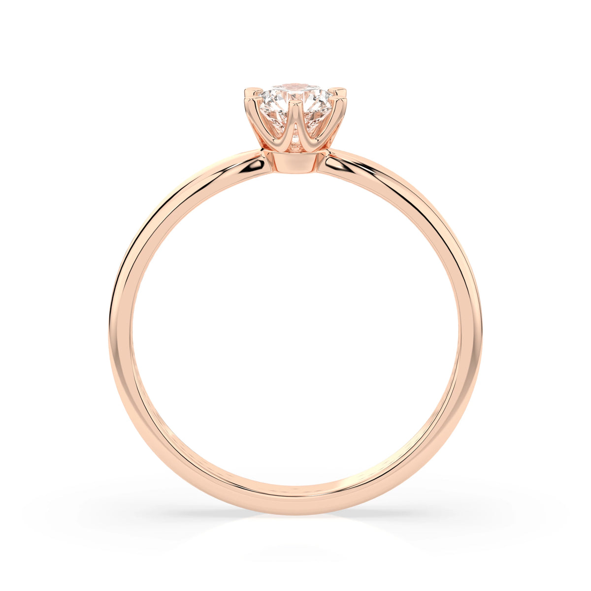 Inel de Logodnă Solitaire din Aur, Diamant Rotund Briliant 0,25 CT