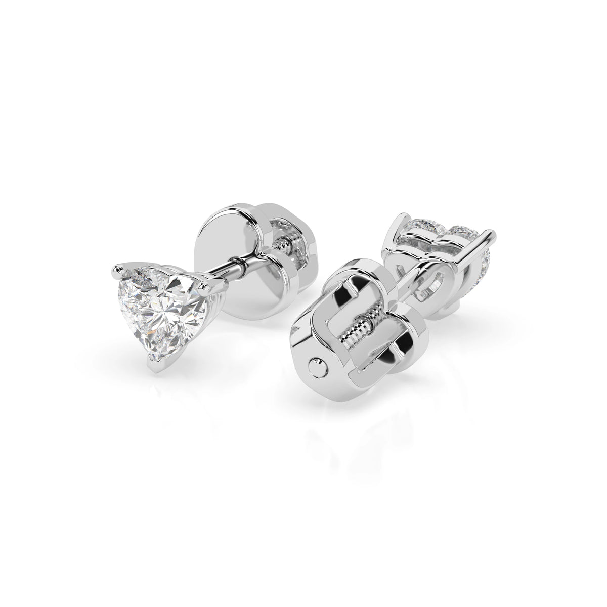 Cercei din Aur cu Diamante, Forma Inimă, 0,60 CT