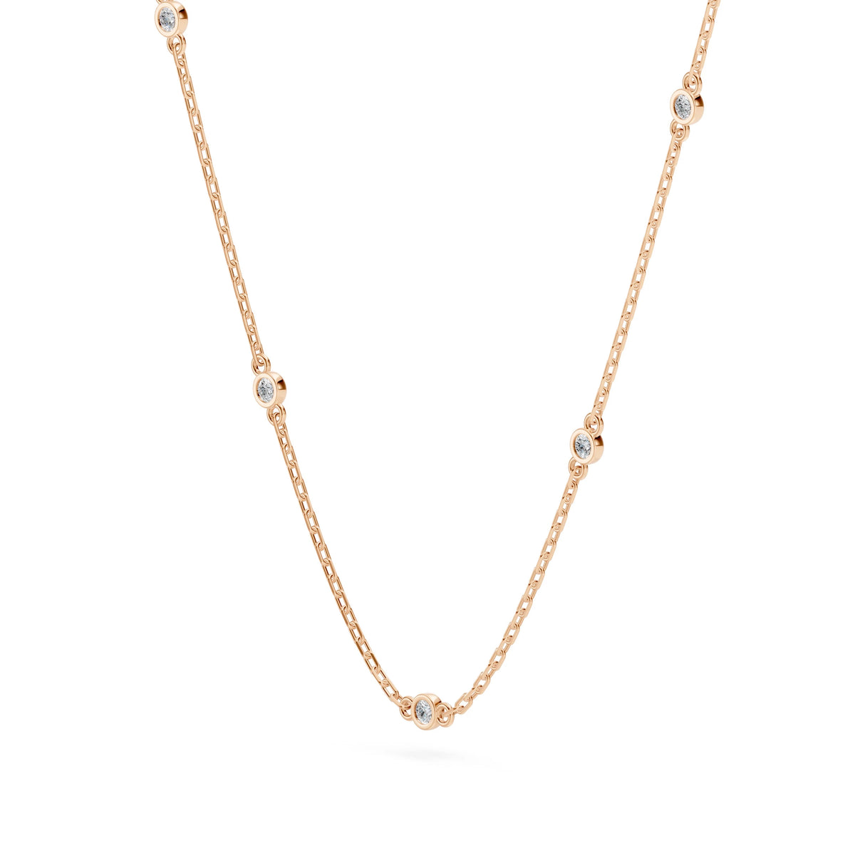 Colier din Aur cu Diamante, Forma Rotund Briliant, 0,07 CT