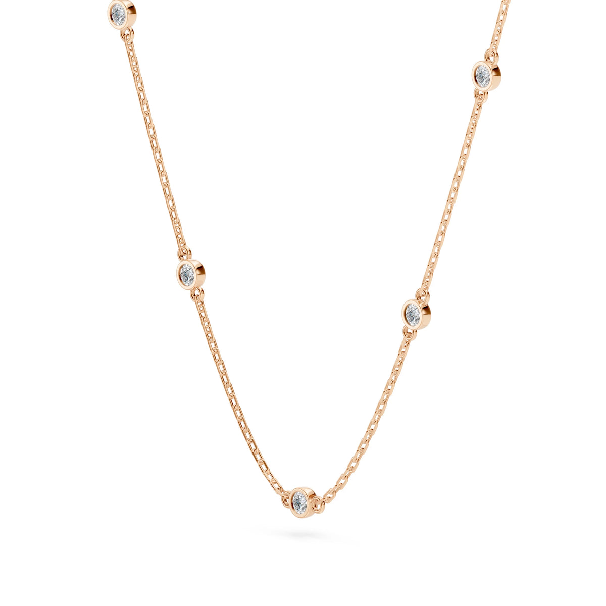Colier din Aur cu Diamante, Forma Rotund Briliant, 0,14 CT