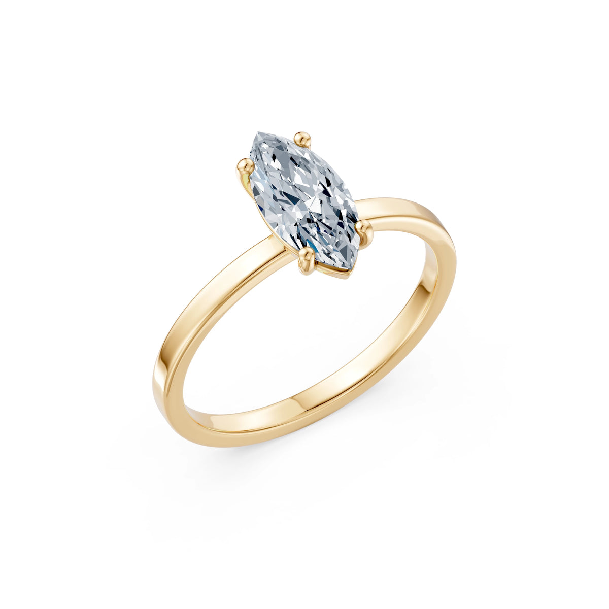 Inel de Logodnă Solitaire din Aur, Diamant Marquise 1,00 CT