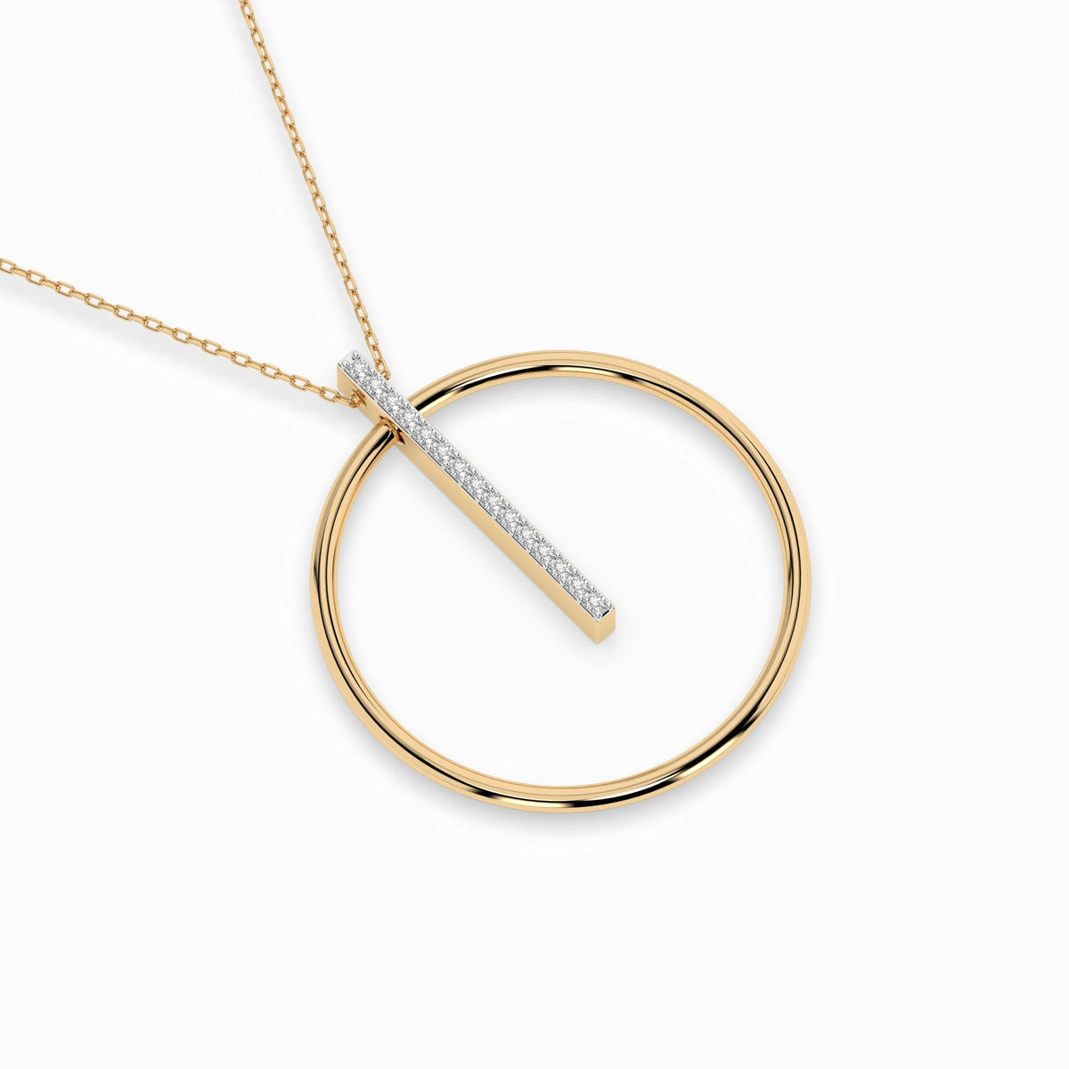 Colier din Aur cu Diamante, Forma Rotund Briliant, 0,09 CT