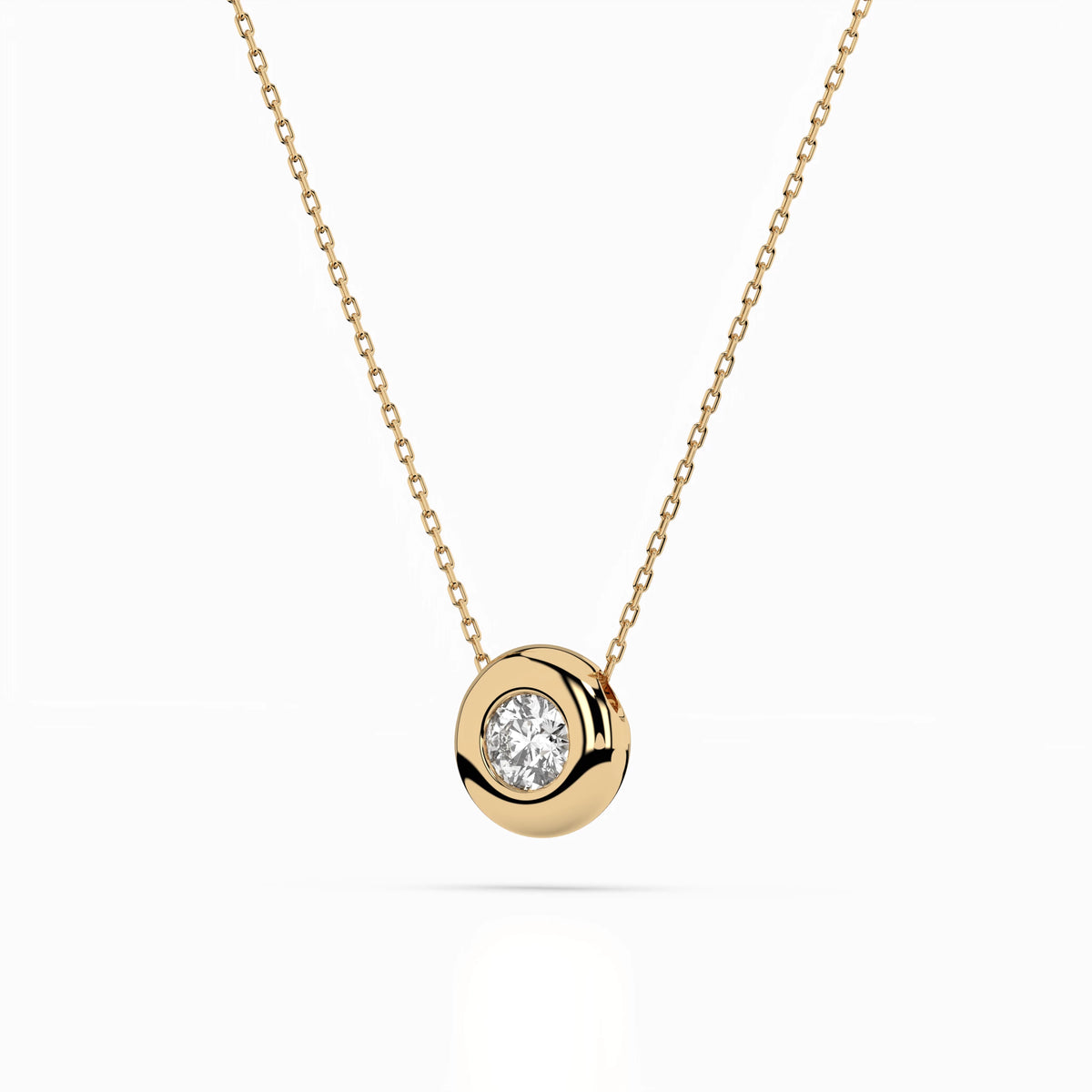 Colier din Aur cu Diamant, Forma Rotund Briliant, 0,25 CT