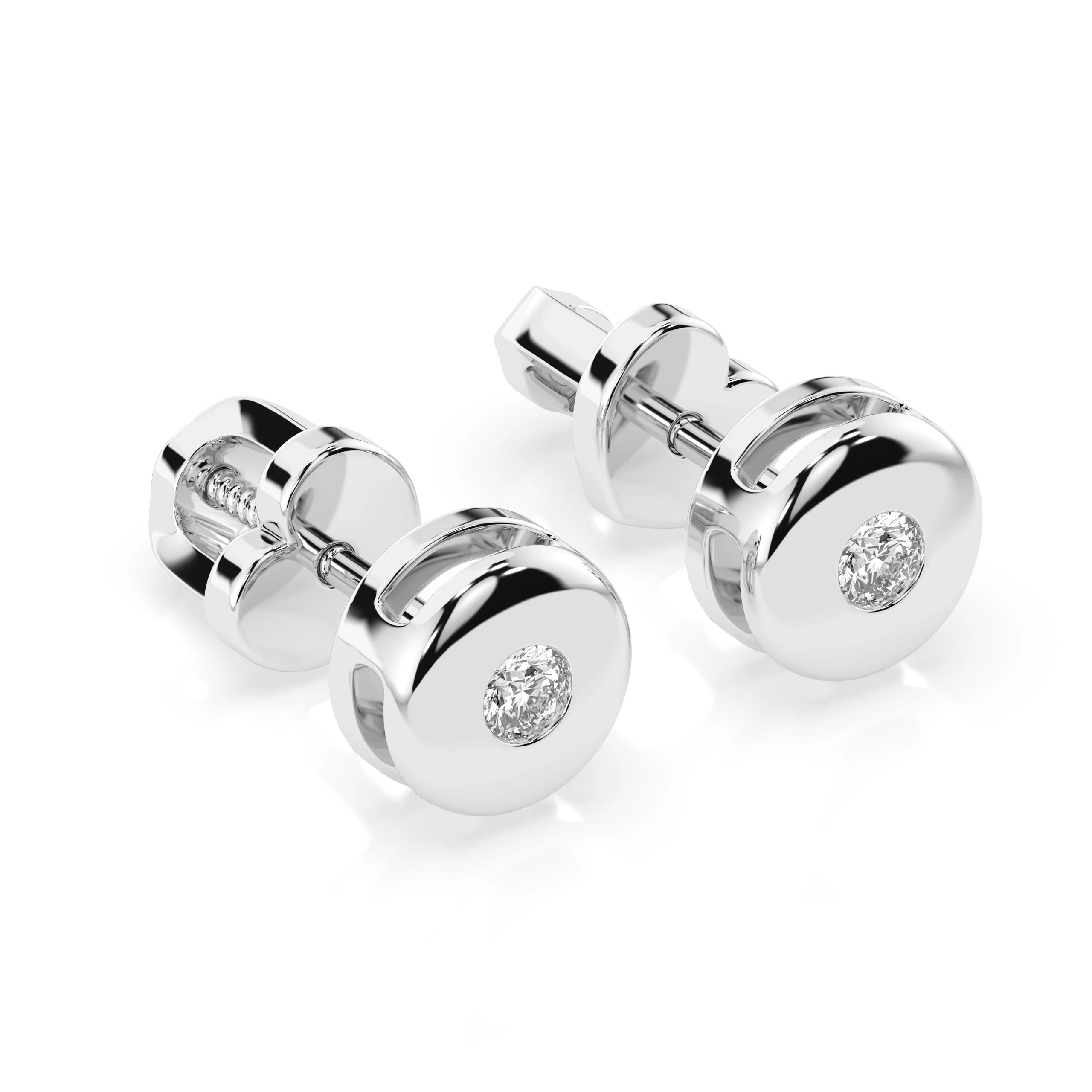 Cercei din Aur cu Diamante Rotunde Briliant 0.08 CT