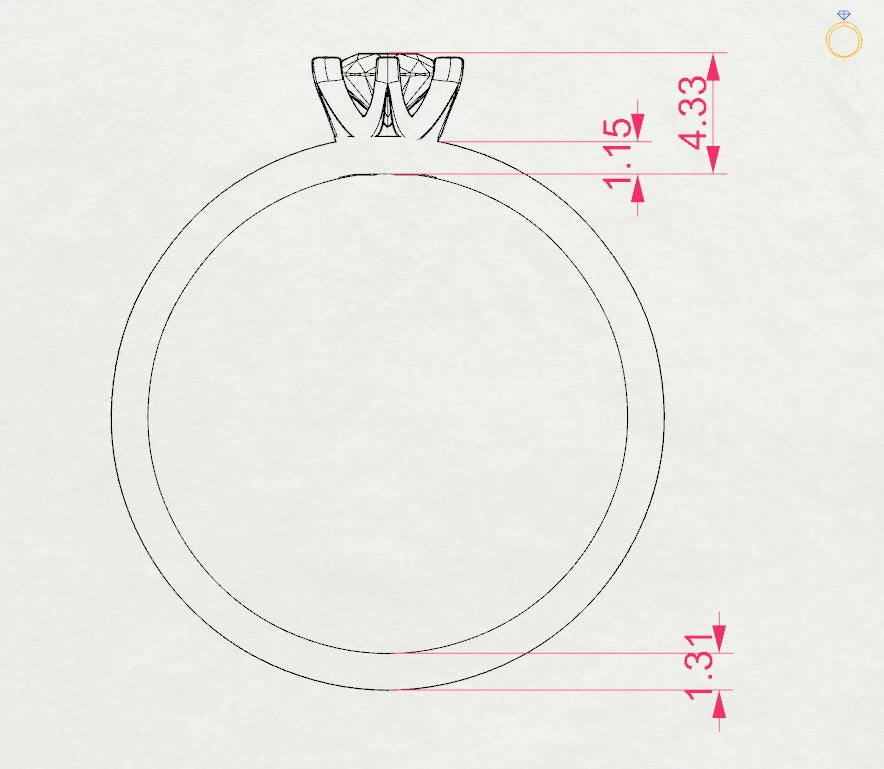 Inel de Logodnă Solitaire din Aur, Diamant Rotund Briliant 0,25 CT