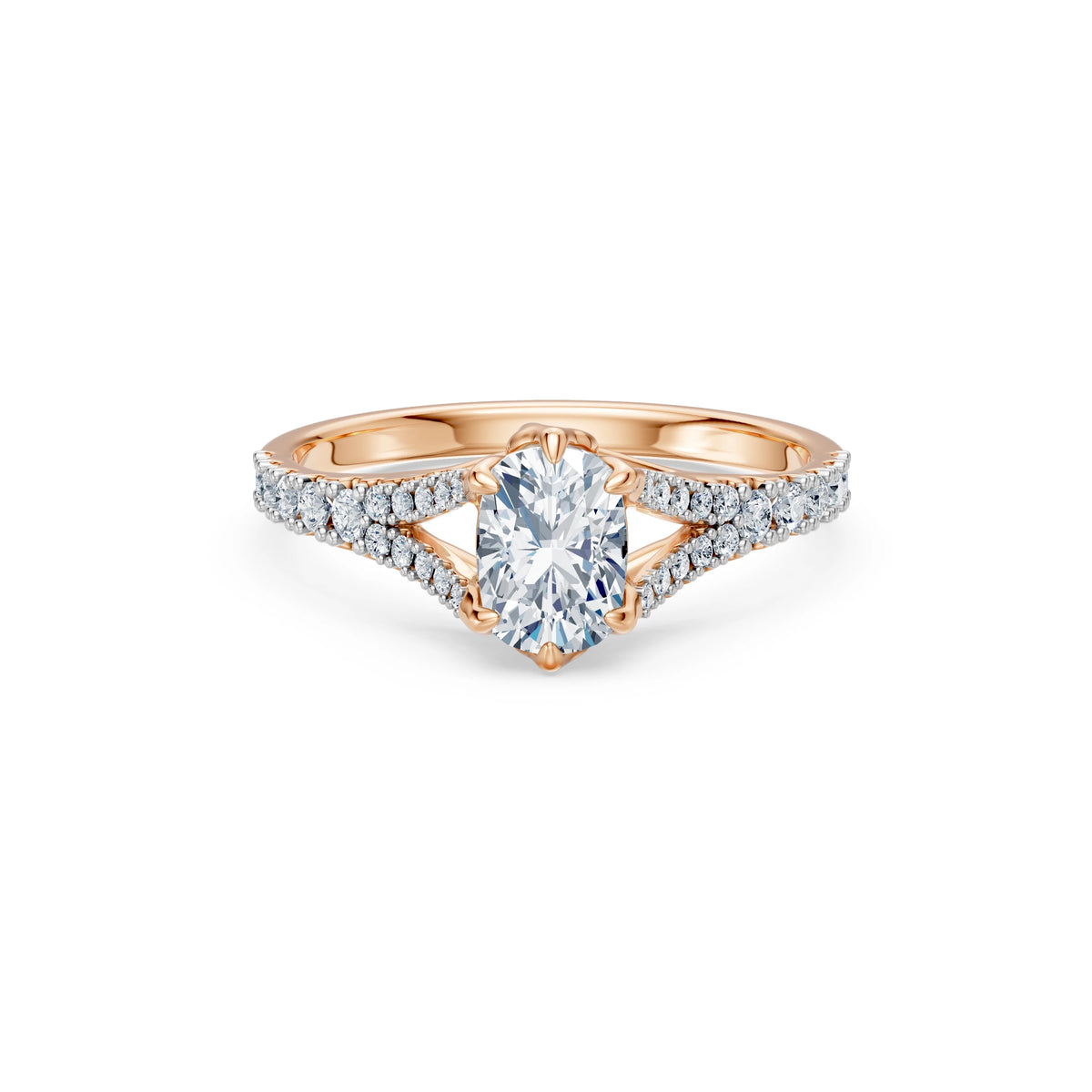 Inel de Logodnă din Aur cu Diamant Central Cushion și Diamante Laterale 1,29 CT