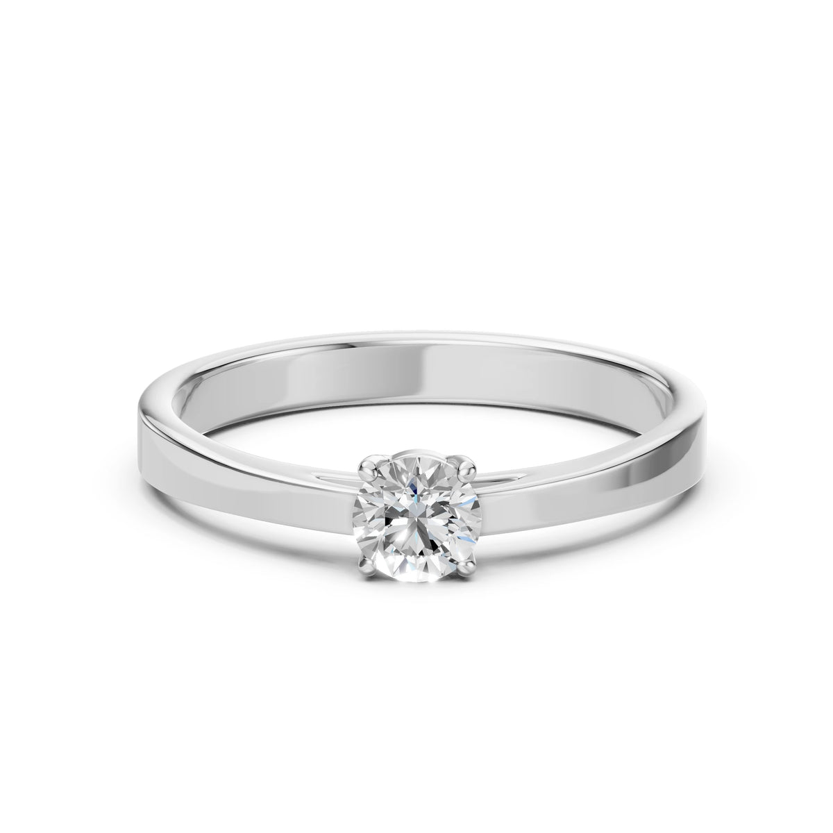 Inel de Logodnă Solitaire din Aur, Diamant Rotund Briliant 0,35 CT