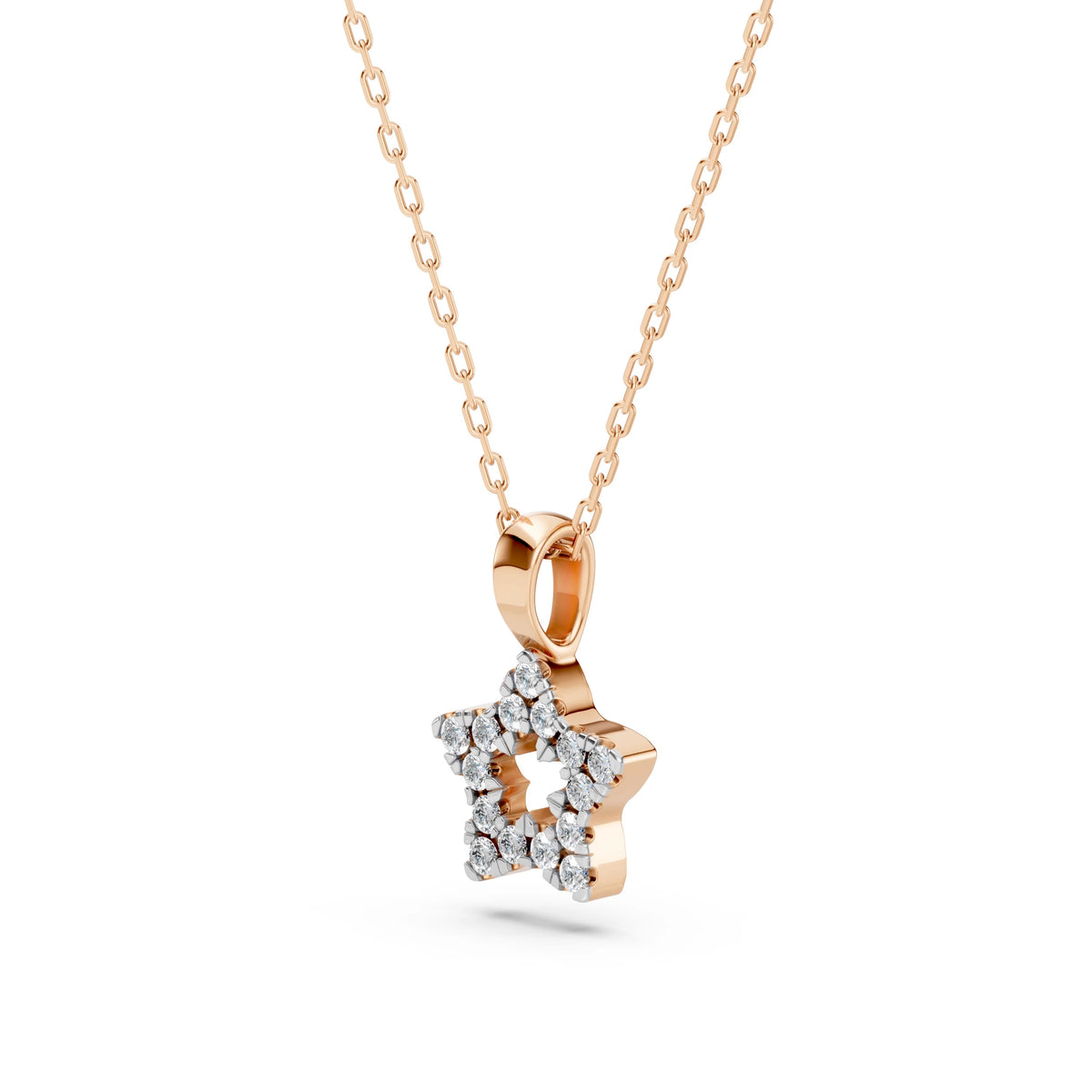 Colier din Aur cu Diamante, Forma Rotund Briliant, 0,08 CT