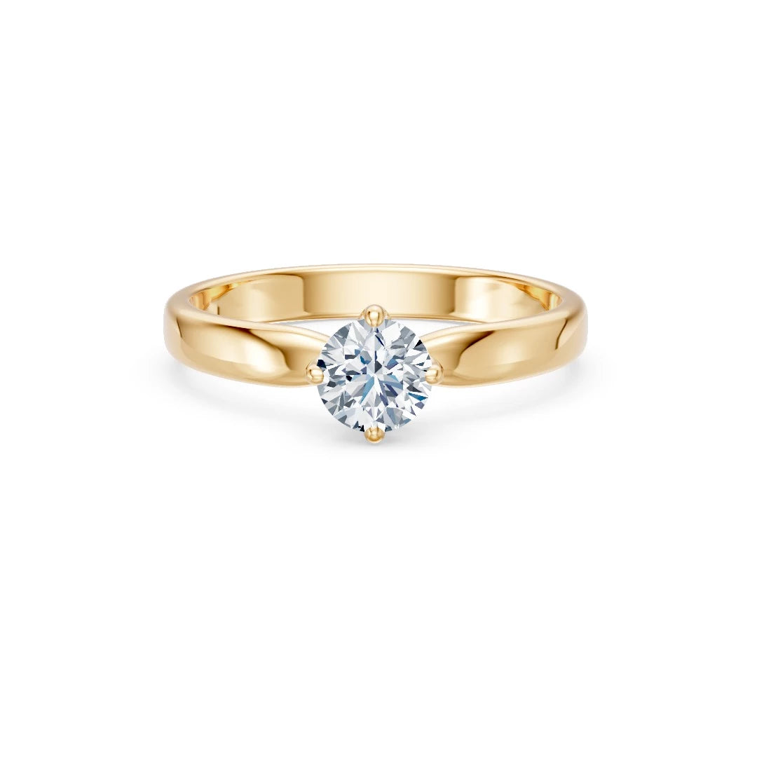 Inel de Logodnă Solitaire din Aur, Diamant Rotund Briliant 0,40 CT