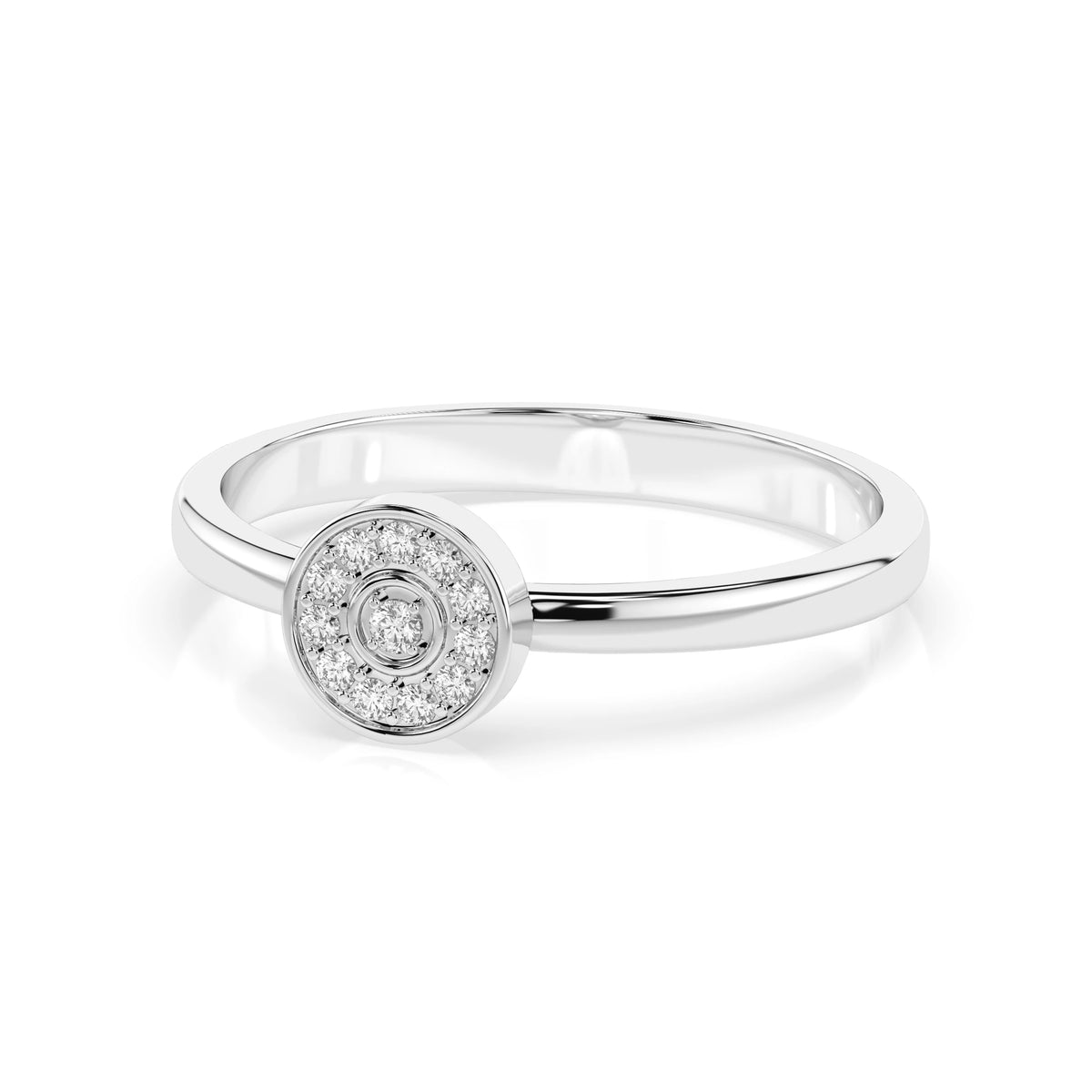 Inel din Aur cu Diamante, Forma Rotund Briliant, 0,08 CT