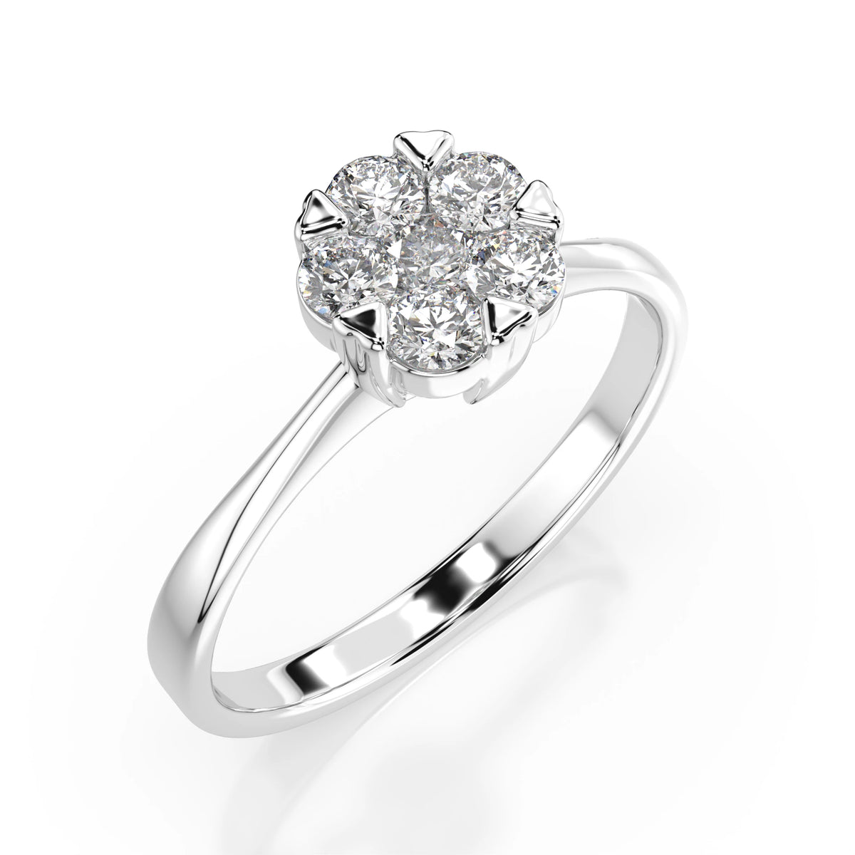 Inel din Aur cu Diamante, Forma Rotund Briliant, 0,37 CT