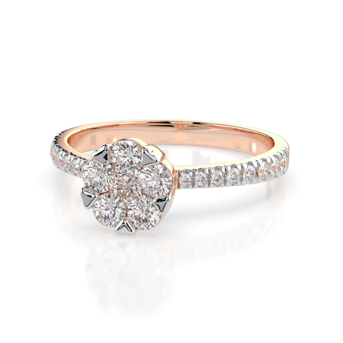 Inel din Aur cu Diamante, Forma Rotund Briliant, 0,58 CT