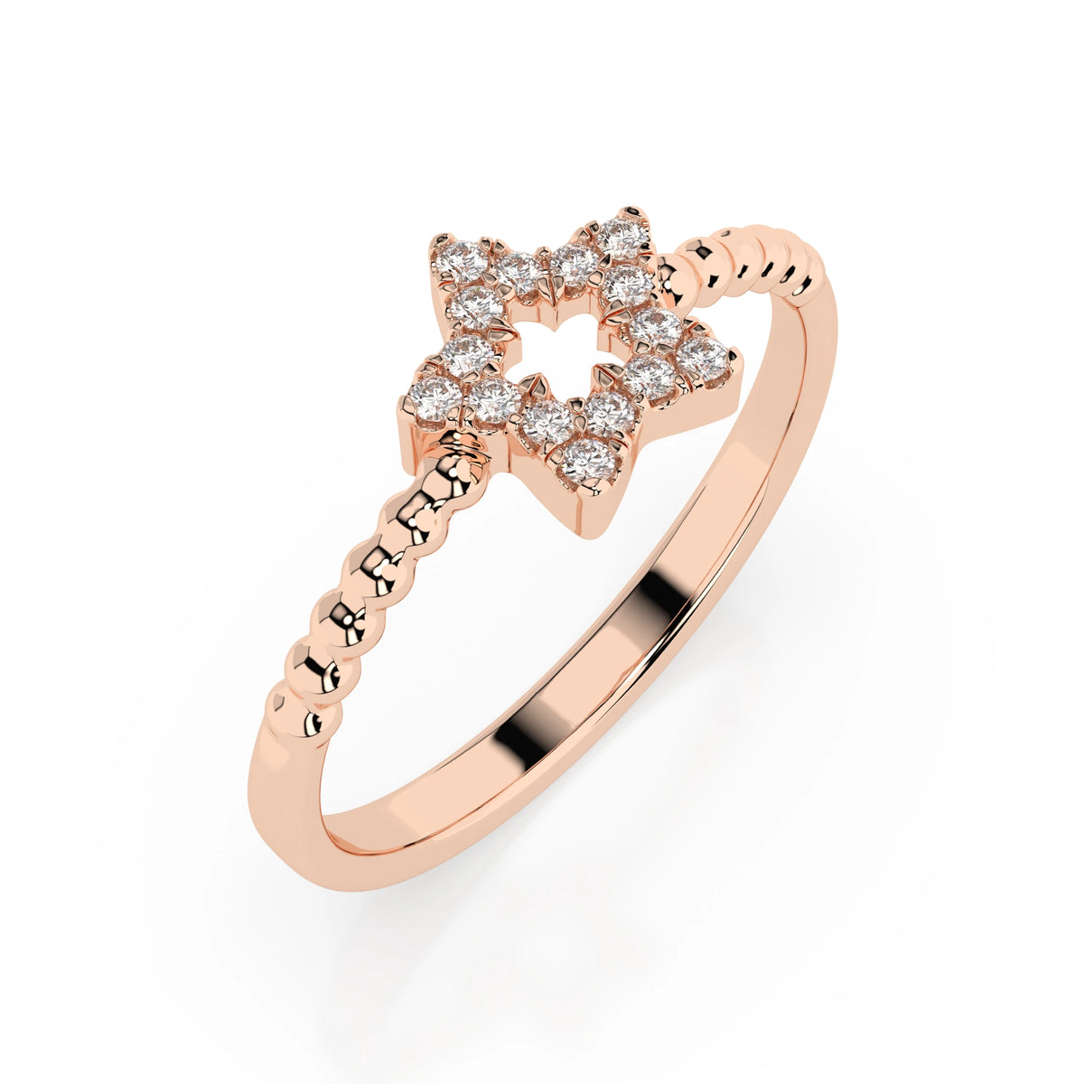 Inel din Aur cu Diamante, Forma Rotund Briliant, 0,09 CT