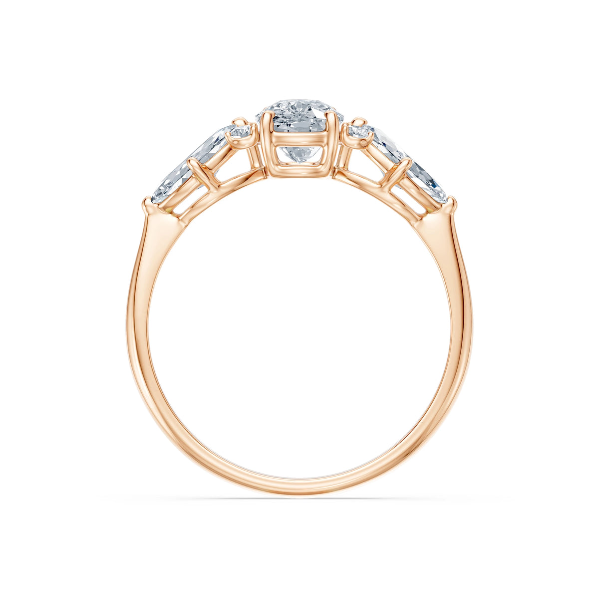 Inel de Logodnă din Aur cu Diamant Central Cushion și Diamante Laterale 1,67 CT