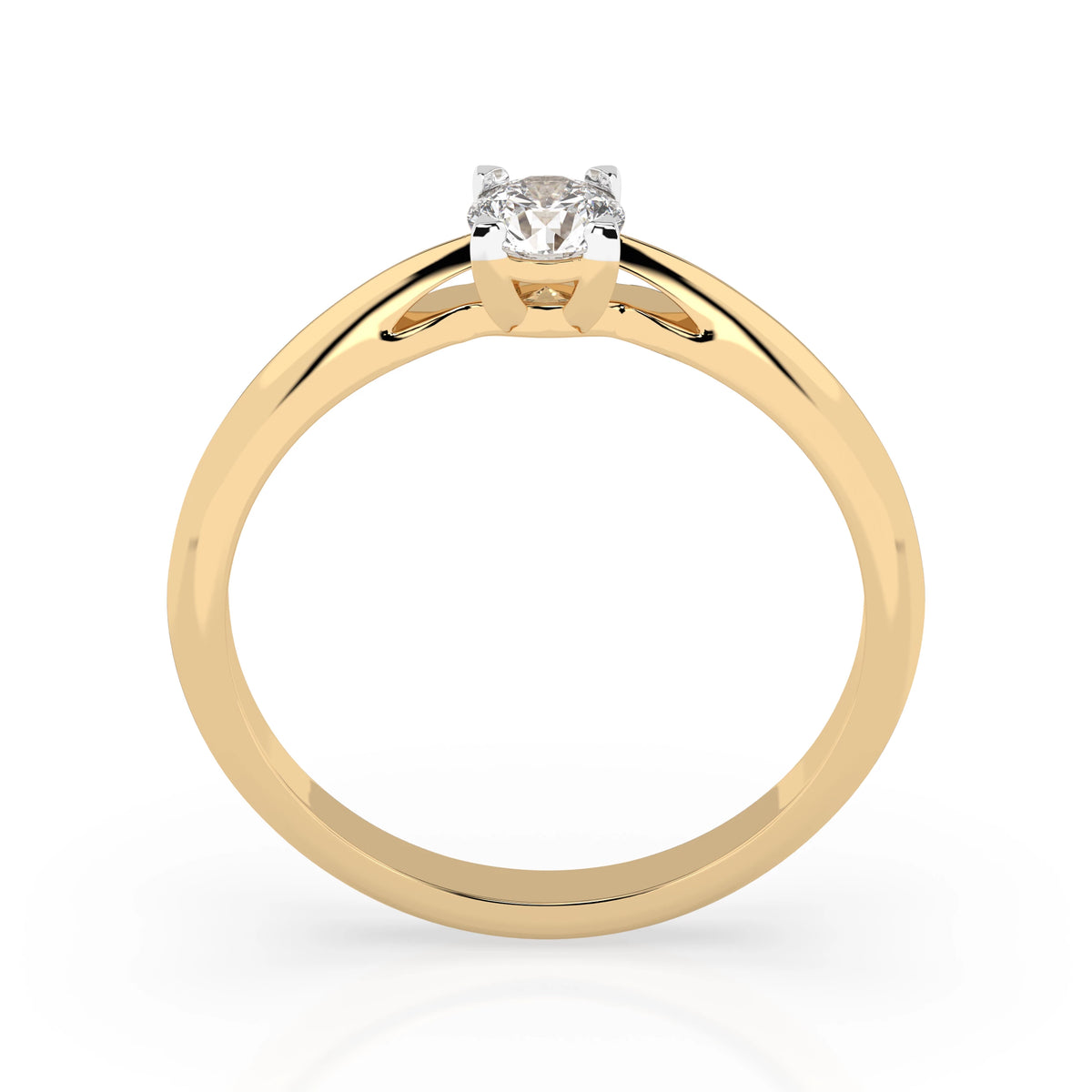Inel de Logodnă Solitaire din Aur, Diamant Rotund Briliant 0,30 CT