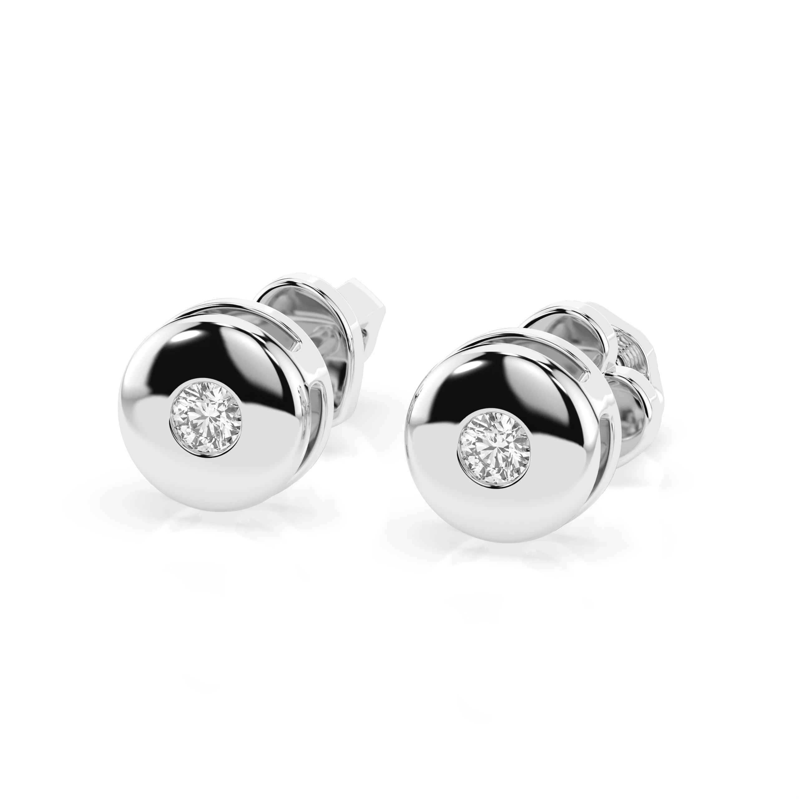 Cercei din Aur cu Diamante Rotunde Briliant 0.08 CT