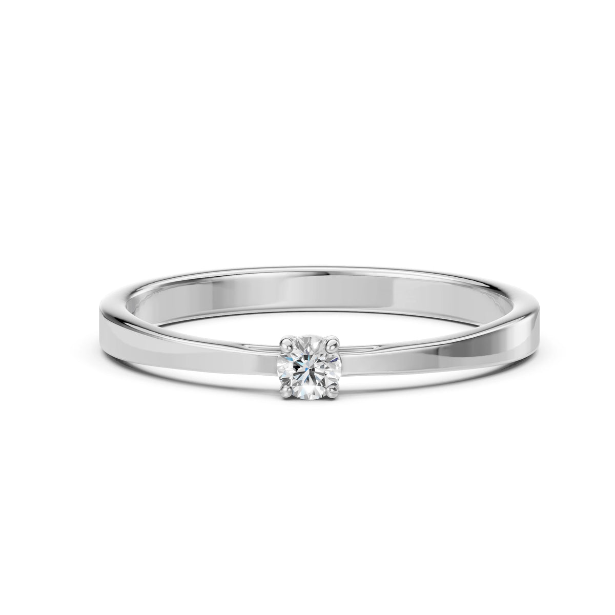 Inel de Logodnă Solitaire din Aur, Diamant Rotund Briliant 0,06 CT