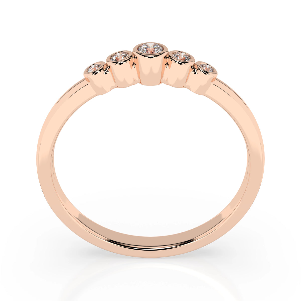 Inel din Aur cu Diamante, Forma Rotund Briliant, 0,08 CT