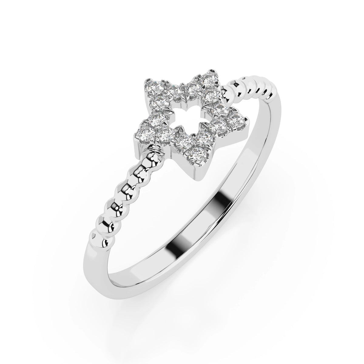 Inel din Aur cu Diamante, Forma Rotund Briliant, 0,09 CT