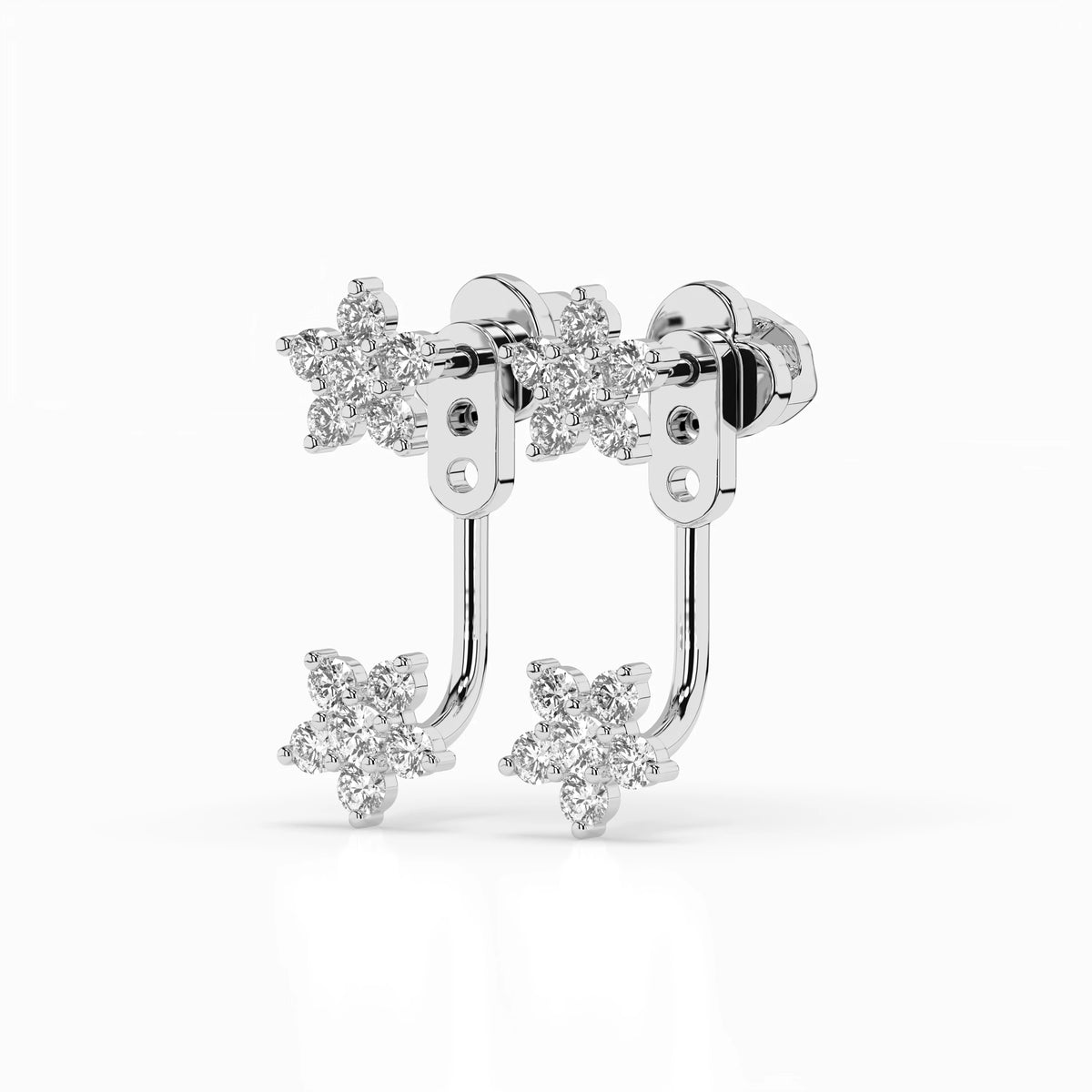 Cercei din Aur cu Diamante, Forma Rotund Briliant, 0,69 CT