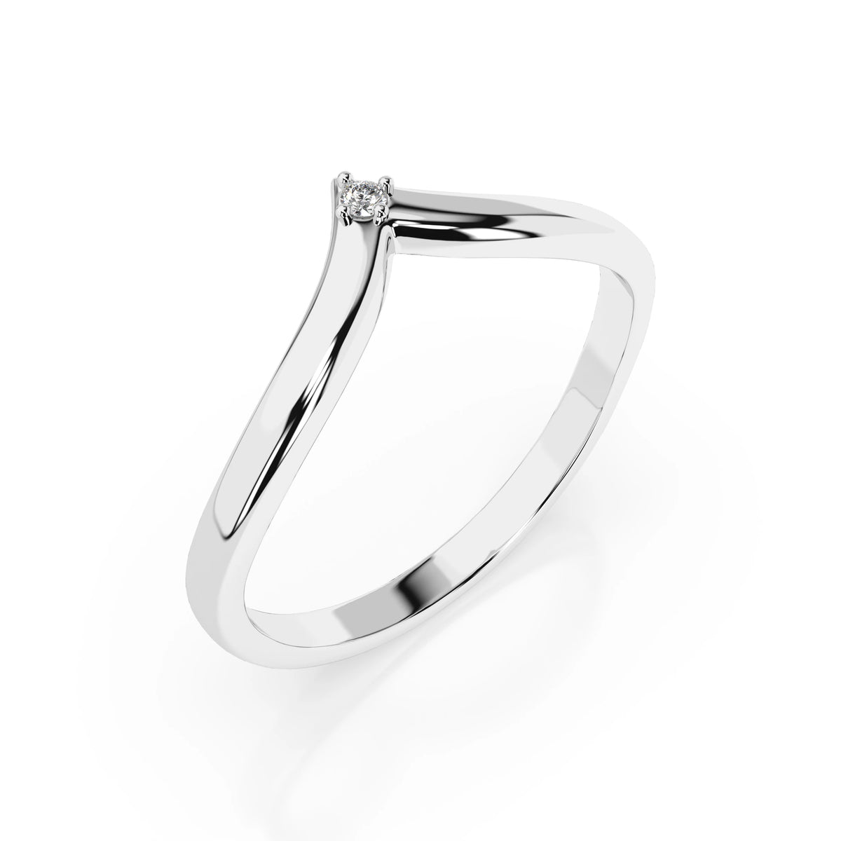 Inel din Aur cu Diamant, Forma Rotund Briliant, 0,01 CT