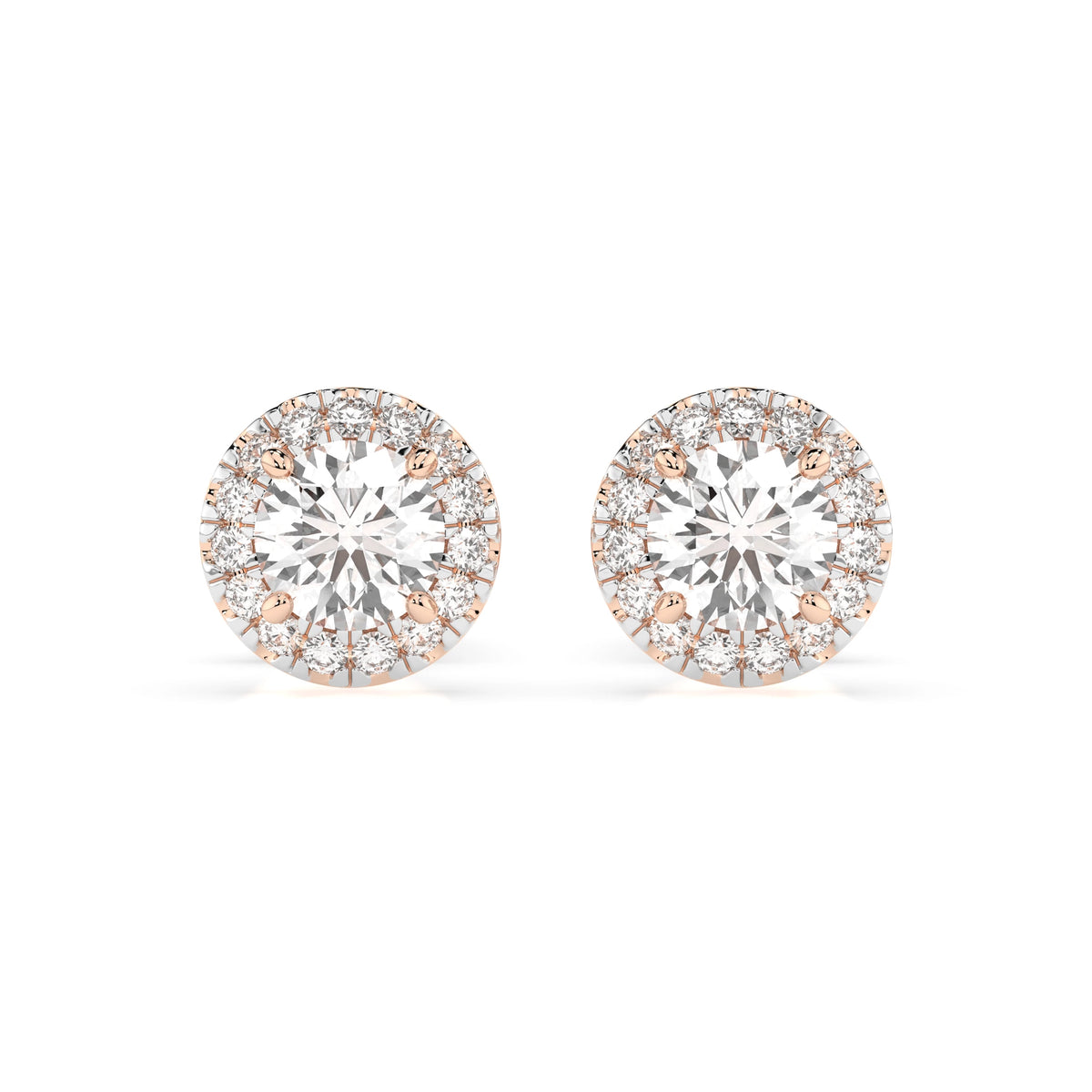 Cercei din Aur cu Diamante, Forma Rotund Briliant, 0,54 CT