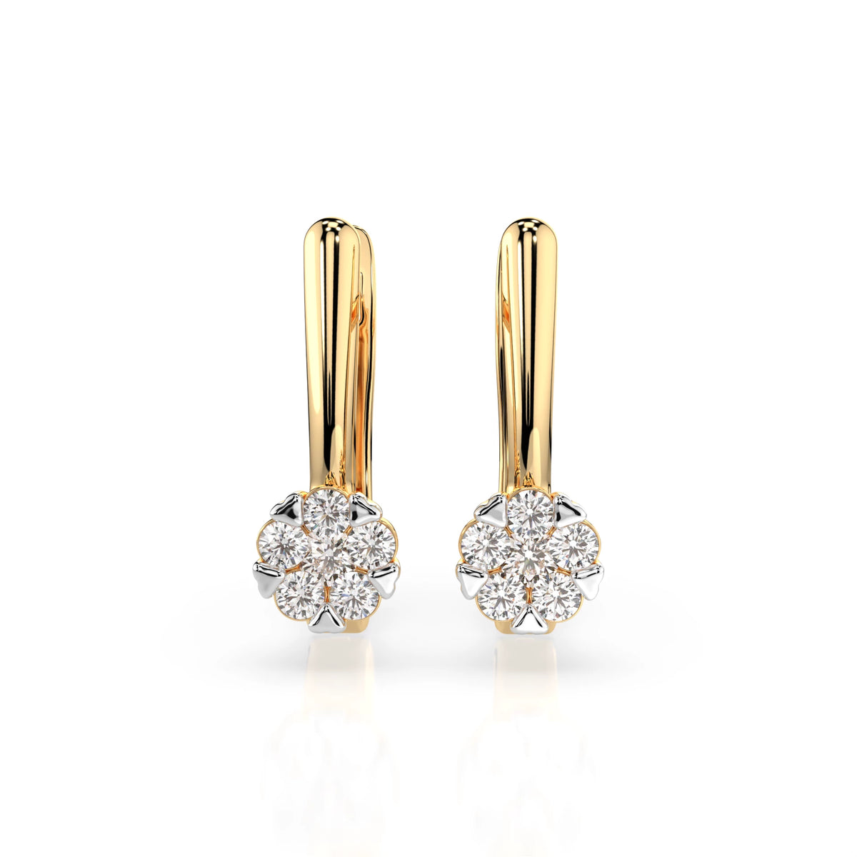 Cercei din Aur cu Diamante, Forma Rotund Briliant, 0,26 CT