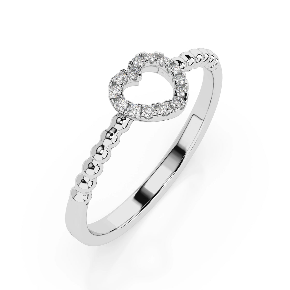 Inel din Aur cu Diamante, Forma Rotund Briliant, 0,07 CT