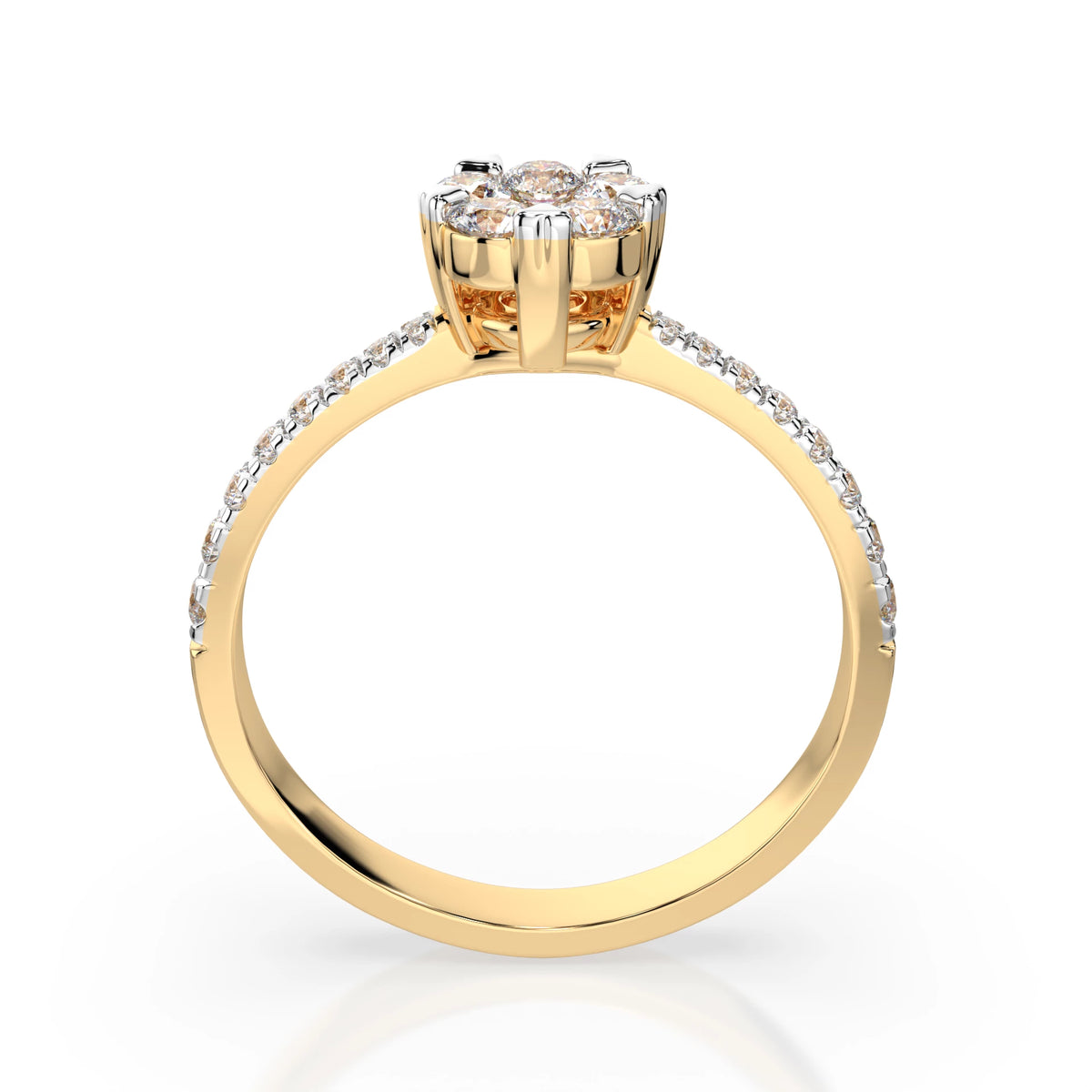 Inel din Aur cu Diamante, Forma Rotund Briliant, 0,58 CT