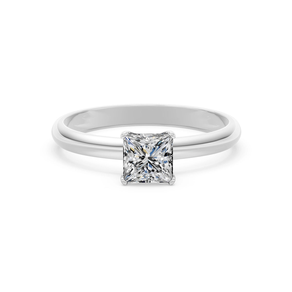 Inel de Logodnă Solitaire din Aur, Diamant Princess 0,50 CT