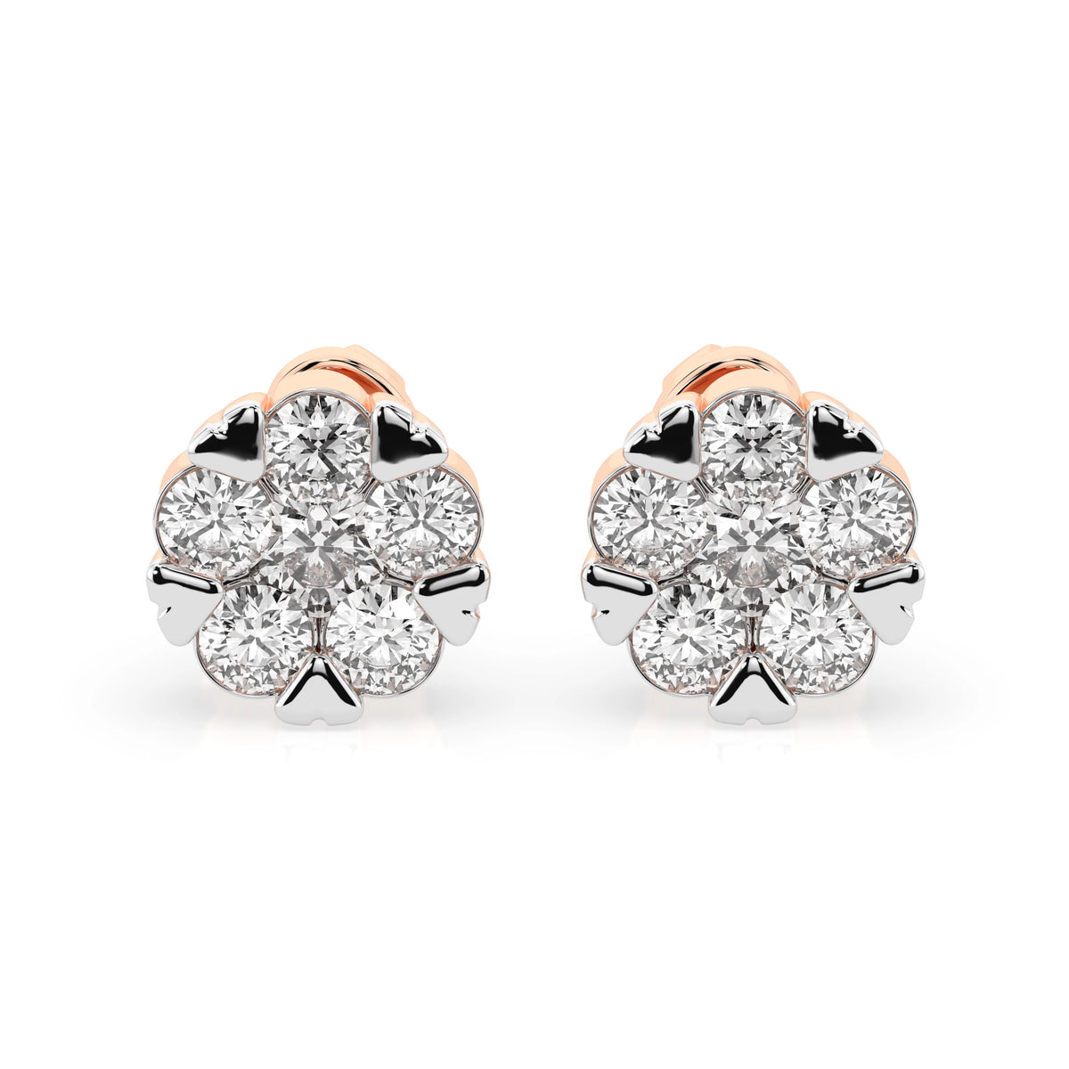 Cercei din Aur cu Diamante, Forma Rotund Briliant, 1,17 CT
