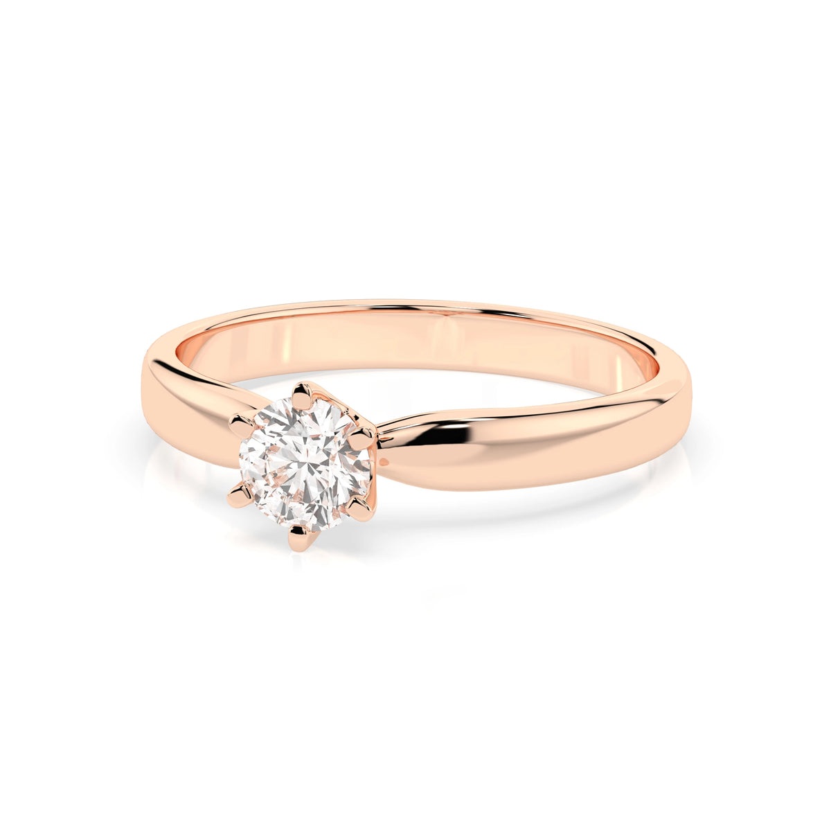 Inel de Logodnă Solitaire din Aur, Diamant Rotund Briliant 0,25 CT