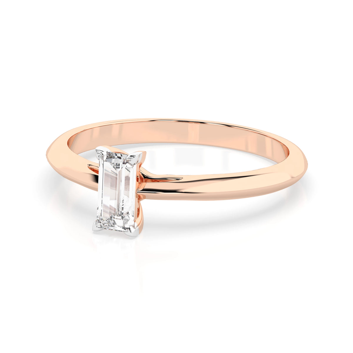 Inel de Logodnă Solitaire din Aur, Diamant Baguette 0,30 CT