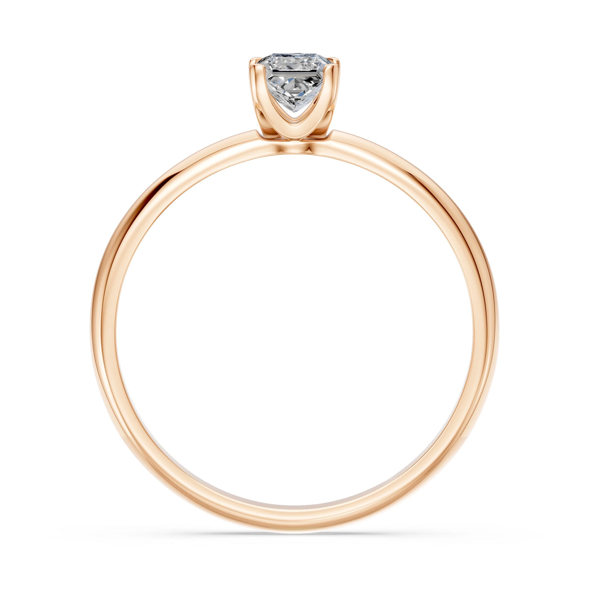 Inel de Logodnă Solitaire din Aur, Diamant Princess 0,40 CT