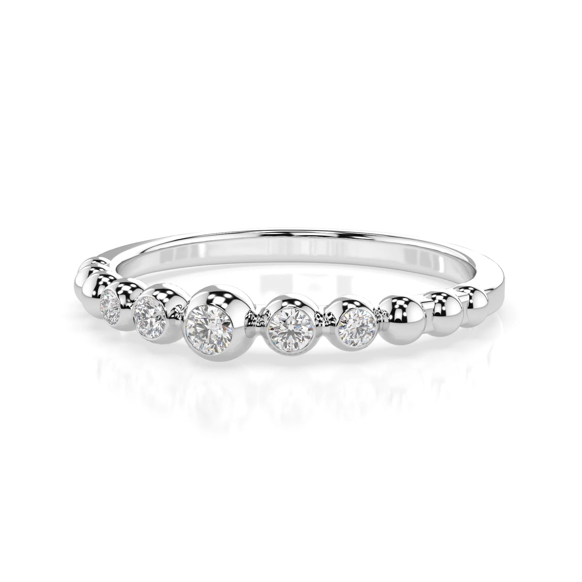 Inel din Aur cu Diamante, Forma Rotund Briliant, 0,11 CT