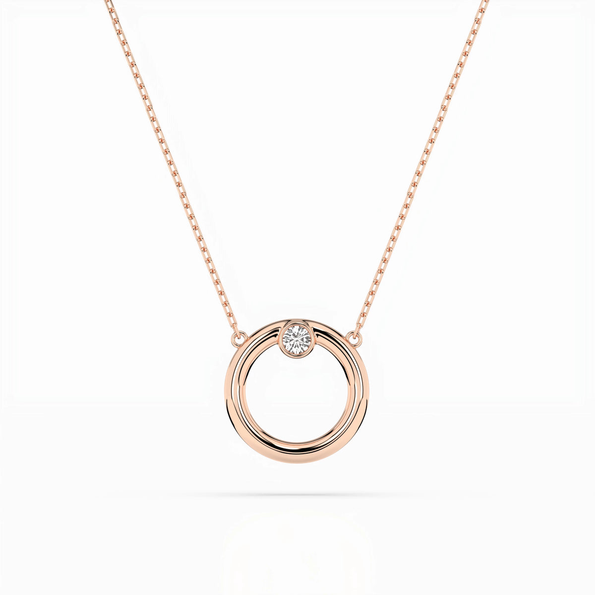 Colier din Aur cu Diamant, Forma Rotund Briliant, 0,03 CT