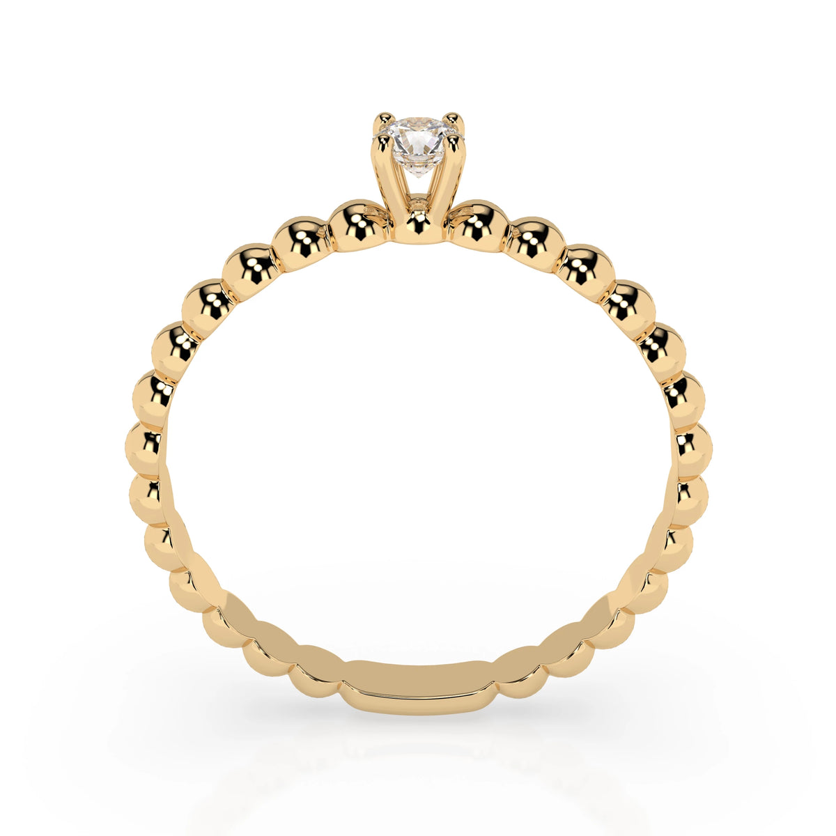 Inel de Logodnă Solitaire din Aur, Diamant Rotund Briliant 0,08 CT