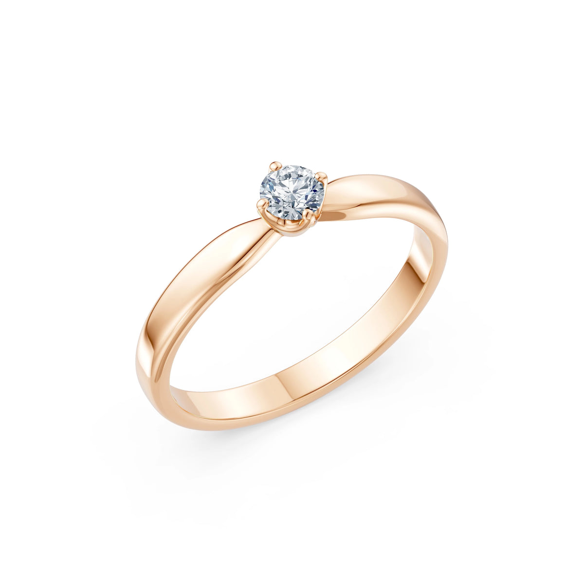 Inel de Logodnă Solitaire din Aur, Diamant Rotund Briliant 0,20 CT