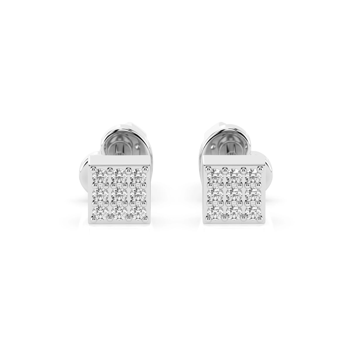 Cercei din Aur cu Diamante, Forma Rotund Briliant, 0,11 CT