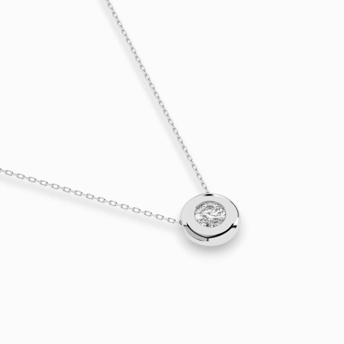 Colier din Aur cu Diamant, Forma Rotund Briliant, 0,25 CT