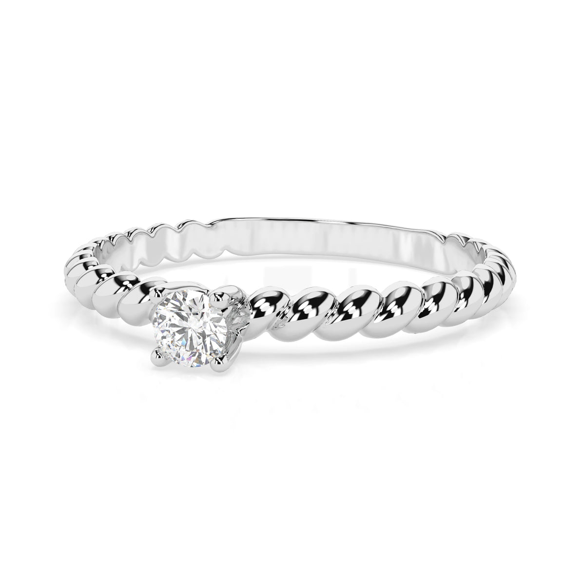 Inel de Logodnă Solitaire din Aur, Diamant Rotund Briliant 0,08 CT