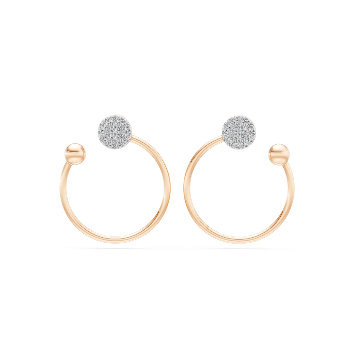 Cercei din Aur cu Diamante, Forma Rotund Briliant, 0,23 CT