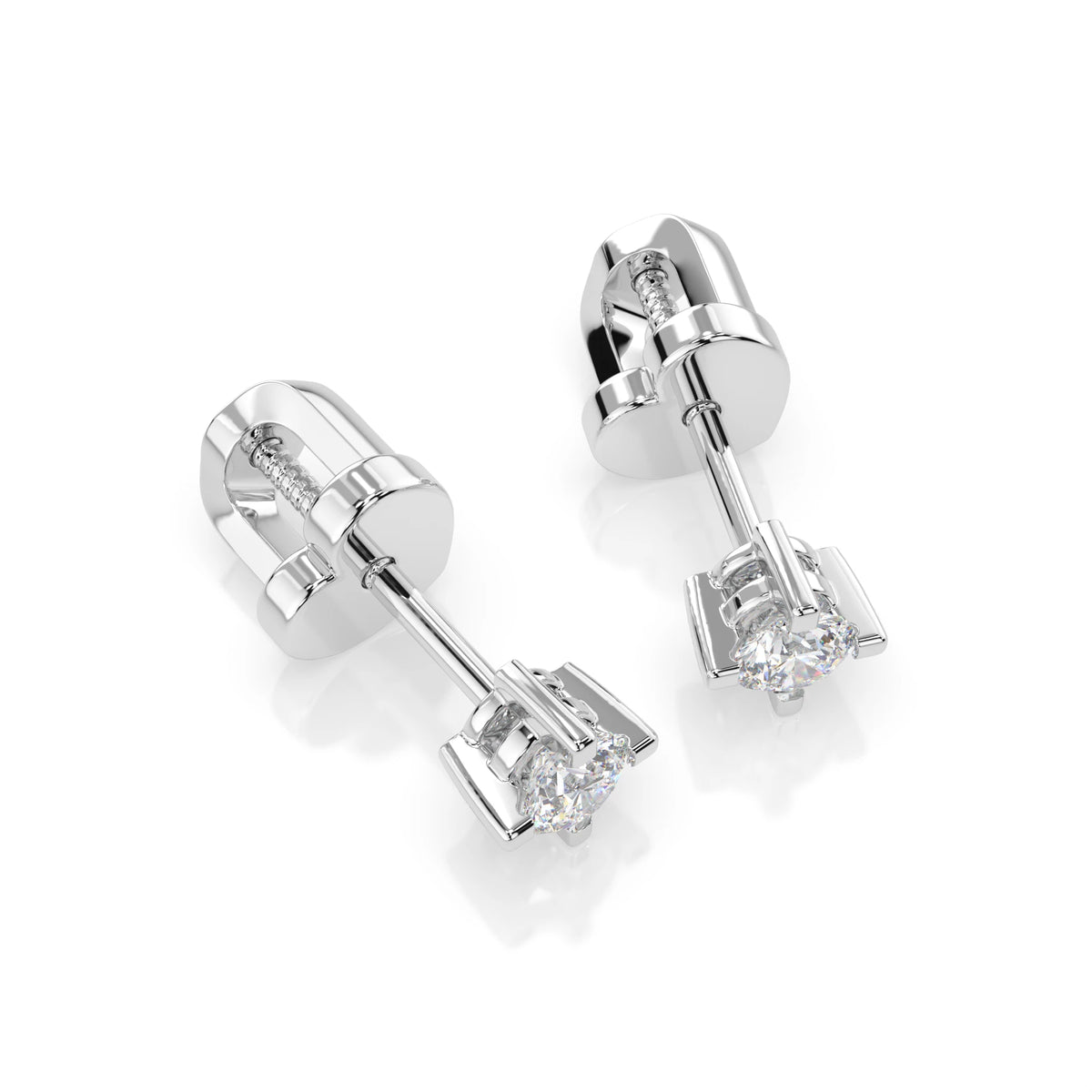 Cercei din Aur cu Diamante, Forma Rotund Briliant, 0,12 CT