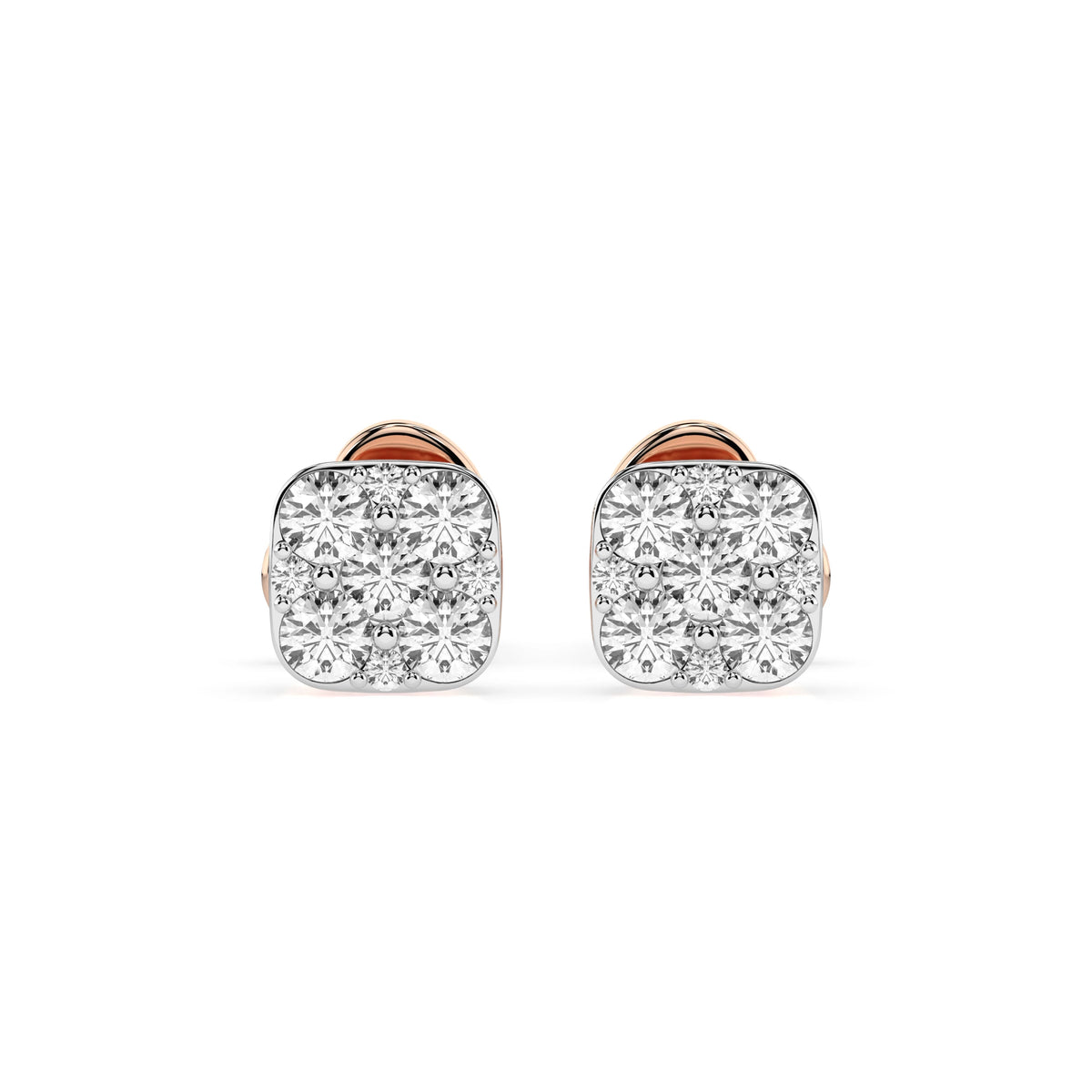 Cercei din Aur cu Diamante, Forma Rotund Briliant, 0,38 CT