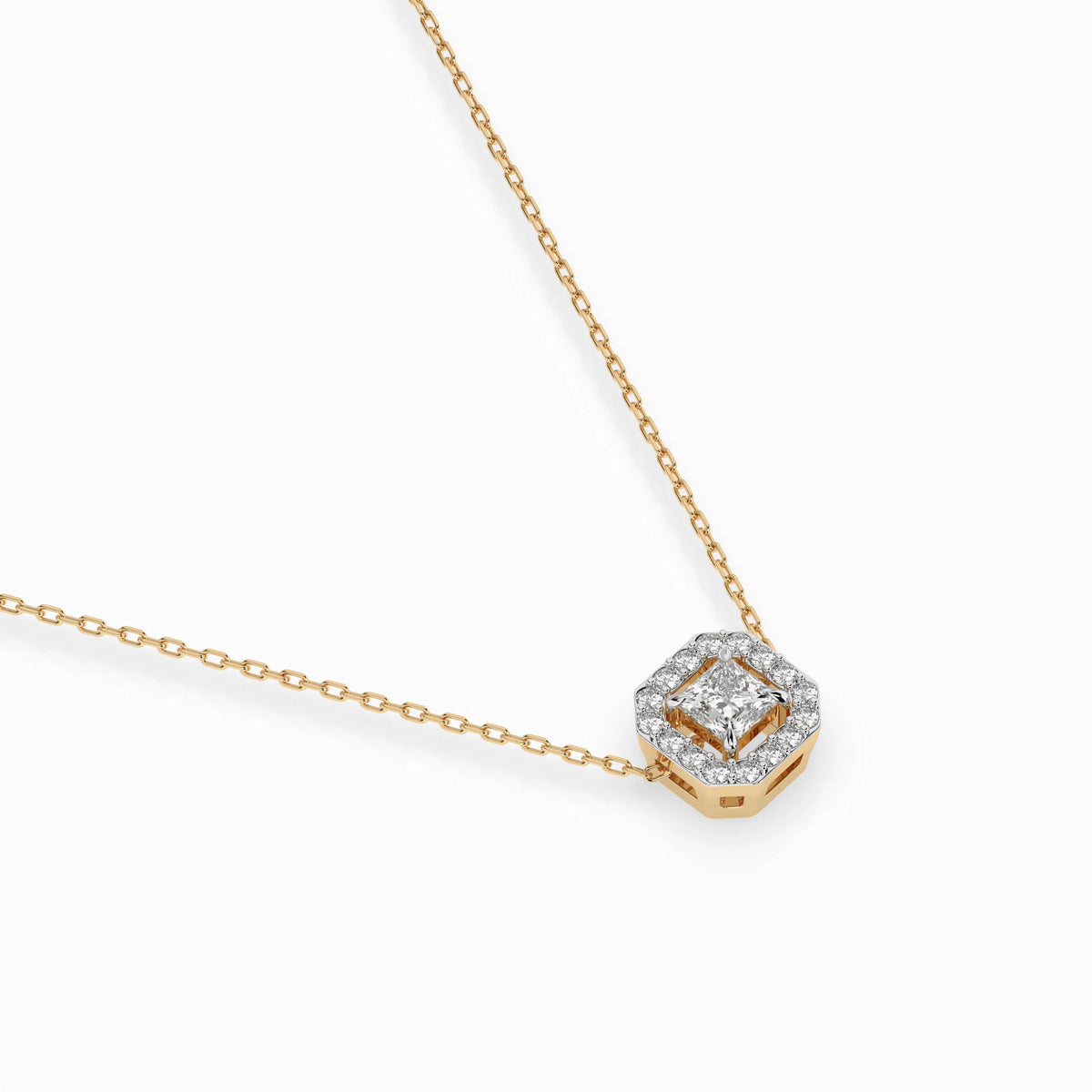 Colier din Aur cu Diamante, Forma Princess, 0,25 CT