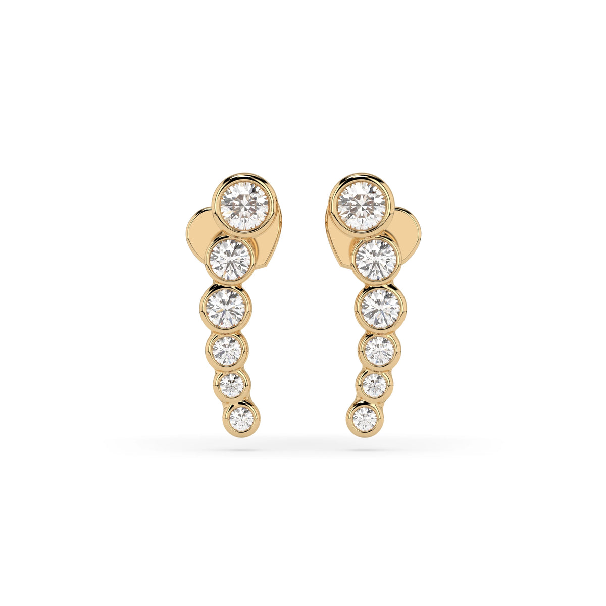 Cercei din Aur cu Diamante, Forma Rotund Briliant, 0,32 CT