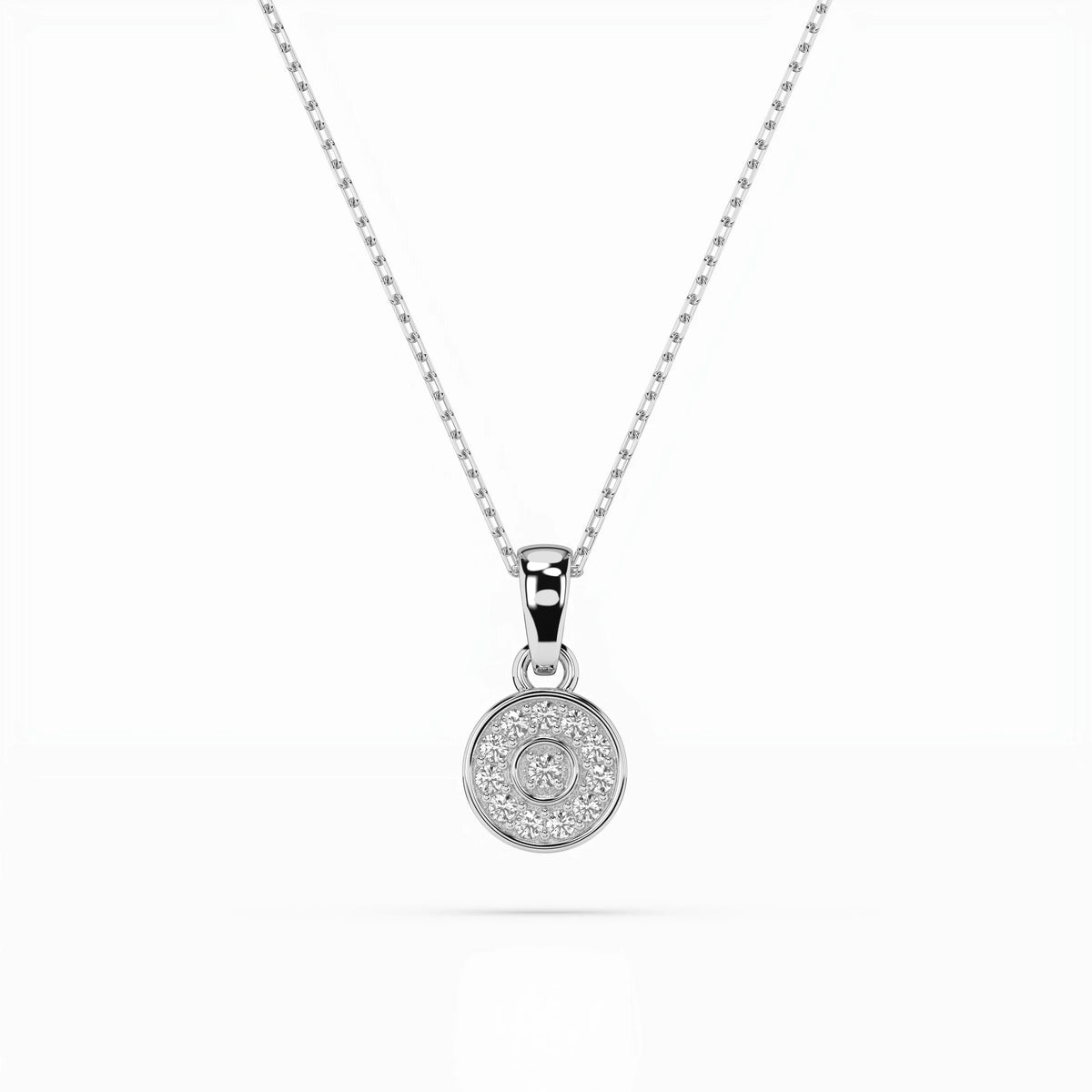 Colier din Aur cu Diamante, Forma Rotund Briliant, 0,08 CT