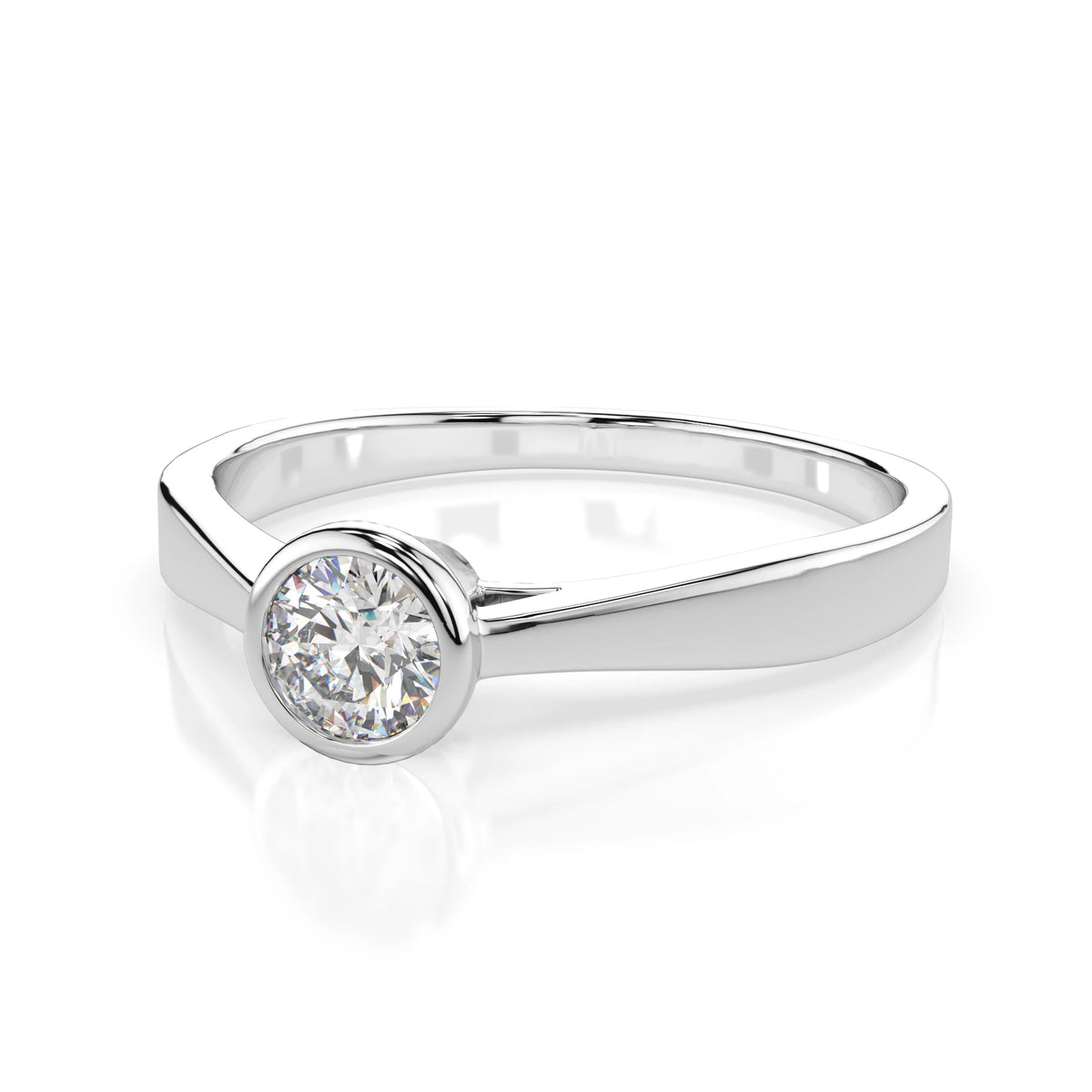 Inel de Logodnă Solitaire din Aur, Diamant Rotund Briliant 0,30 CT