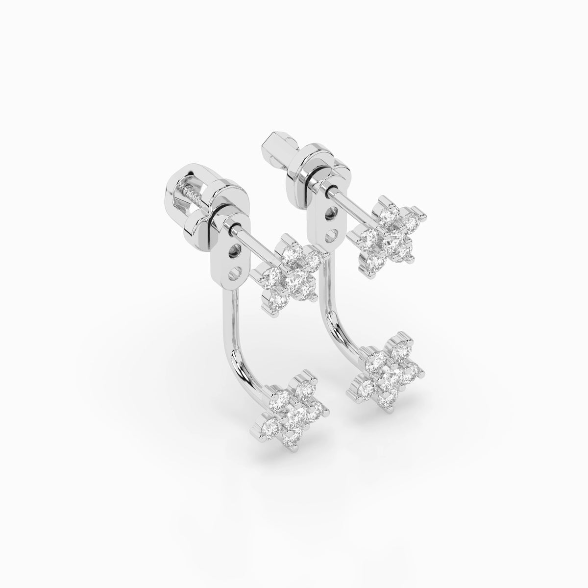 Cercei din Aur cu Diamante, Forma Rotund Briliant, 0,69 CT